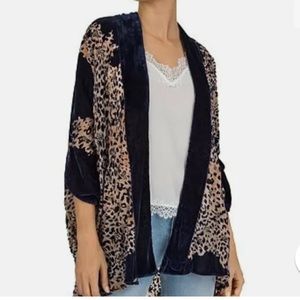 NWOT velvet leopard shrug kimono by The Kooples Paris Authentic